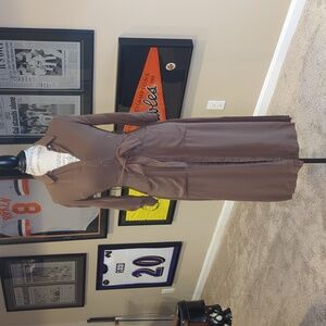 Button Down Tie dress w button 3/4 sleeves